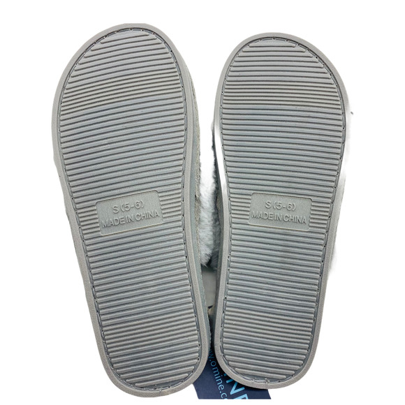 Women's Sz 11/12 XL Gray Omine Soft Plush Cozy Memory Non Slip Foam Slippers - Picture 5 of 6